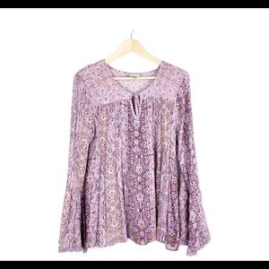 Knox Rose Women’s Boho Tunic Top Sz L Purple